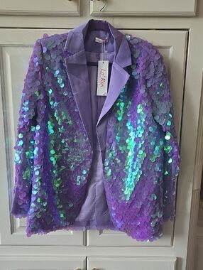 Lavender Iridescent Sequin Blazer